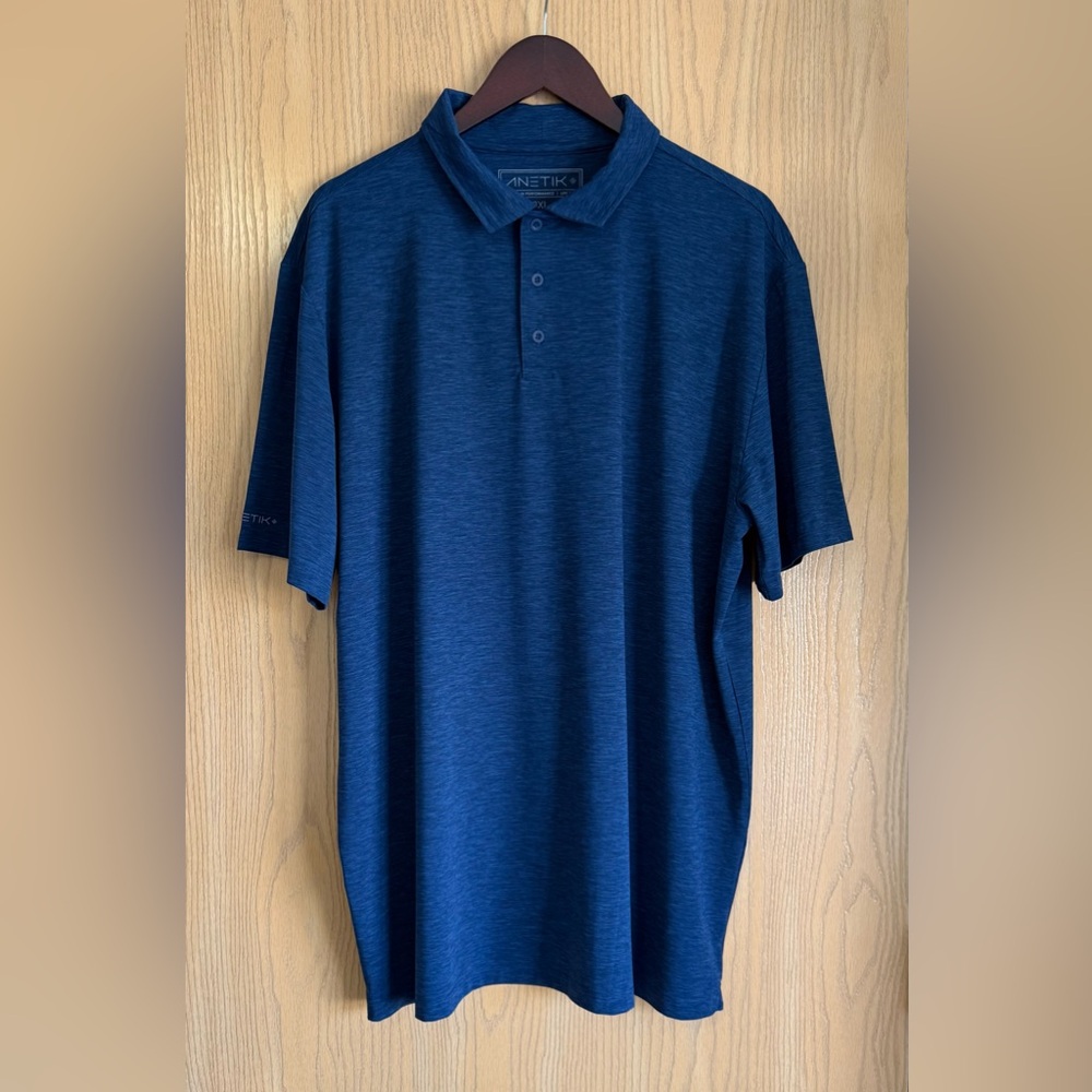 Anetik | Mens 3XL (XXXL)| Blue Polo Shirt Performance Vint UV Tech | Golf Casual